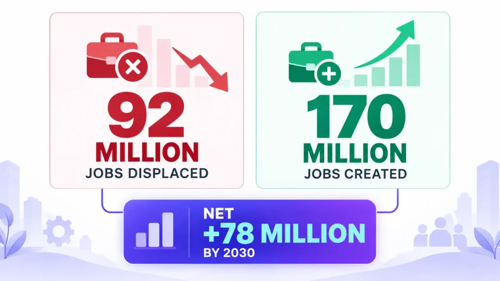 AI and jobs by 2030: 170 million created, 92 million displaced
